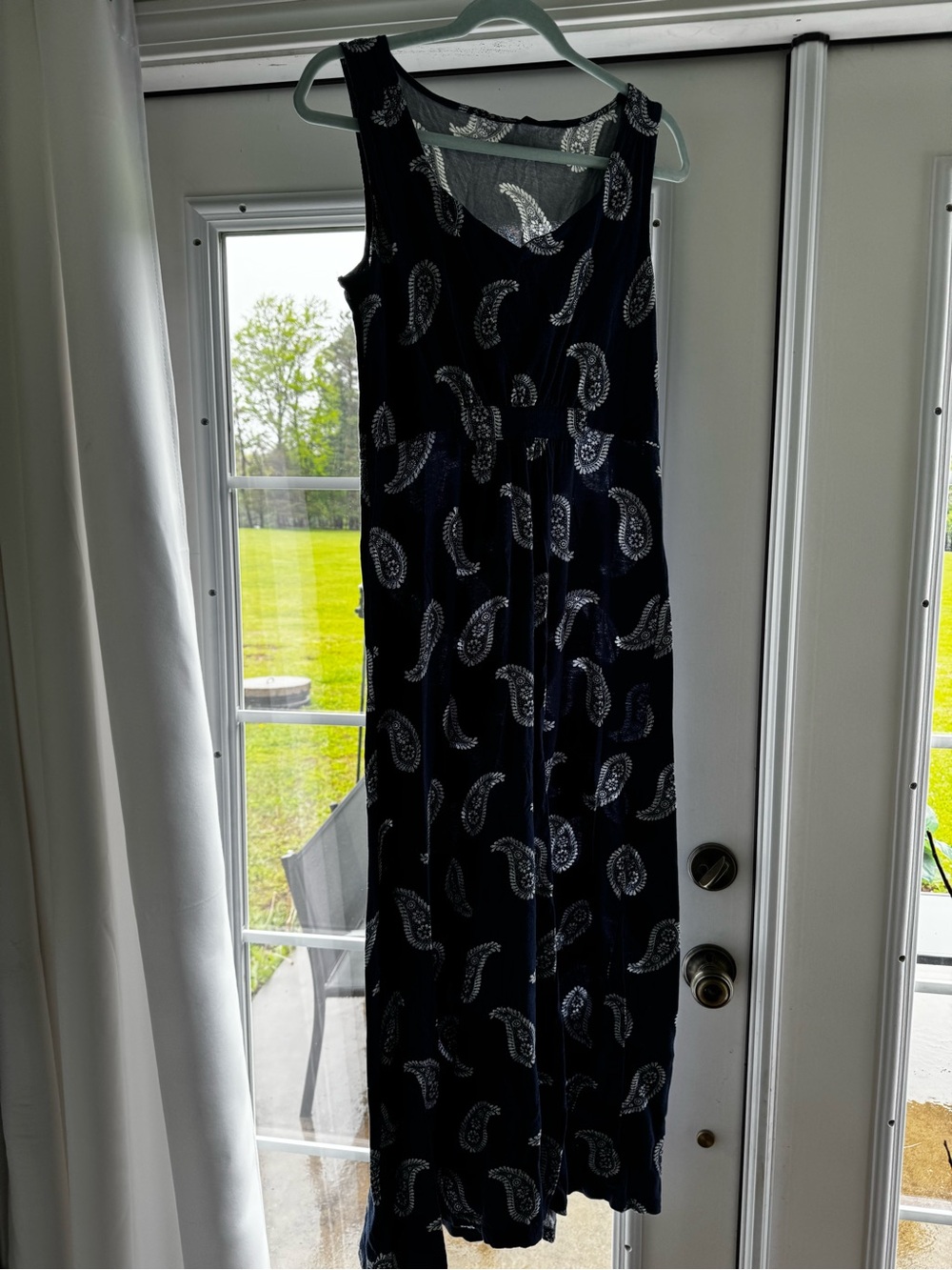 Basic Editions Navy Paisley Sleeveless Maxi Dress